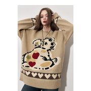 kawaii dog pullover sweater, view 3 - MRSLM