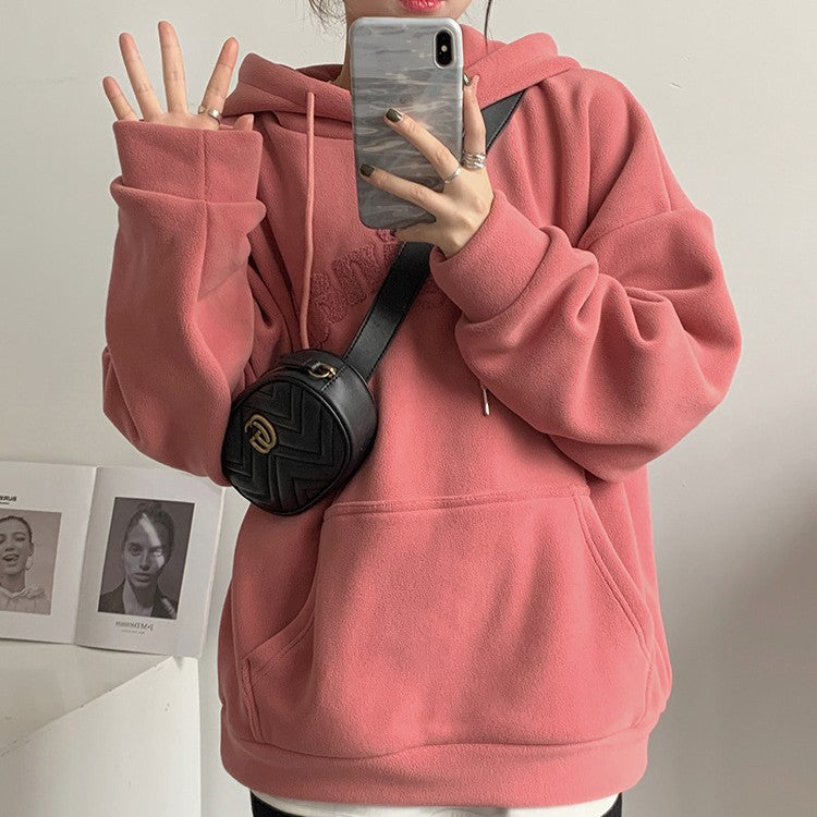 women's thick fleece hooded sweatshirt - MRSLM