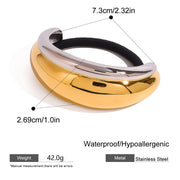 gold plated crescent hair tie, view 2 - MRSLM