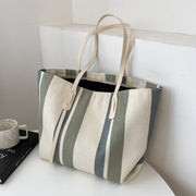 Striped canvas tote bag, view 2 - MRSLM