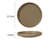retro matte gray porcelain steak plate, view 3 - MRSLM