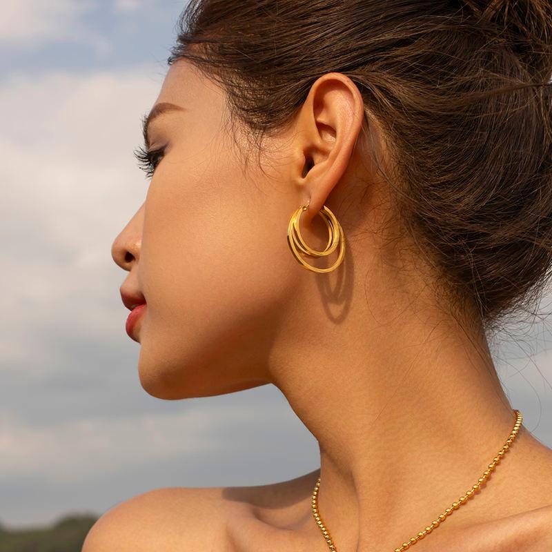 18k gold plated double coil earrings - MRSLM