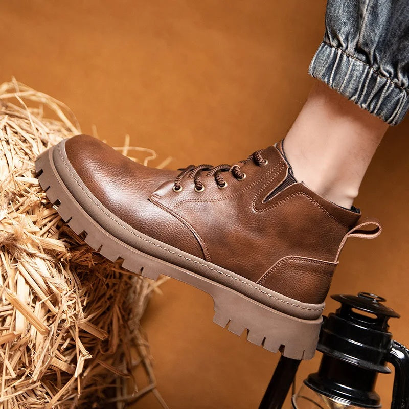 men's vintage leather ankle boots, view 5 - MRSLM