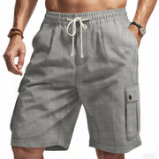 men's workwear linen blend beach shorts, view 6 - MRSLM