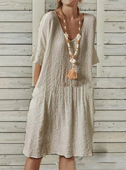bell sleeve v-neck a-line dress, view 4 - MRSLM