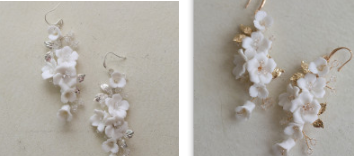 ceramic flower drop earrings, view 6 - MRSLM