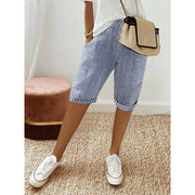 striped loose cropped pants, view 8 - MRSLM