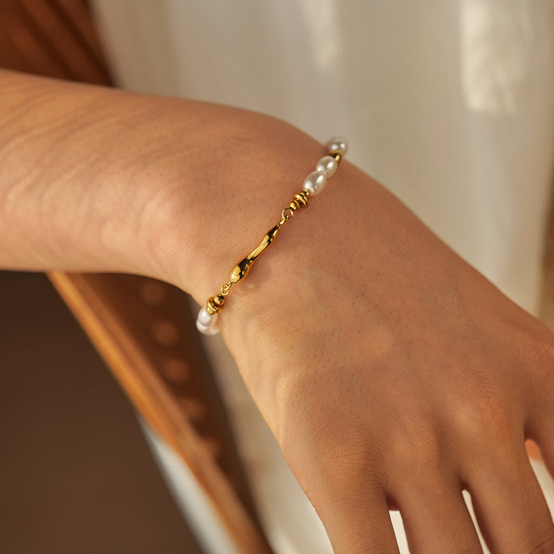 gold plated water drop bracelet, view 7 - MRSLM