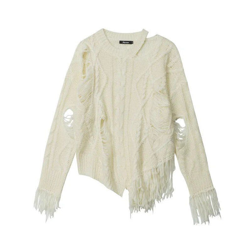 hollowed-out tassel knit sweater, view 2 - MRSLM