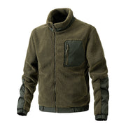 men's standing collar fleece jacket, view 8 - MRSLM