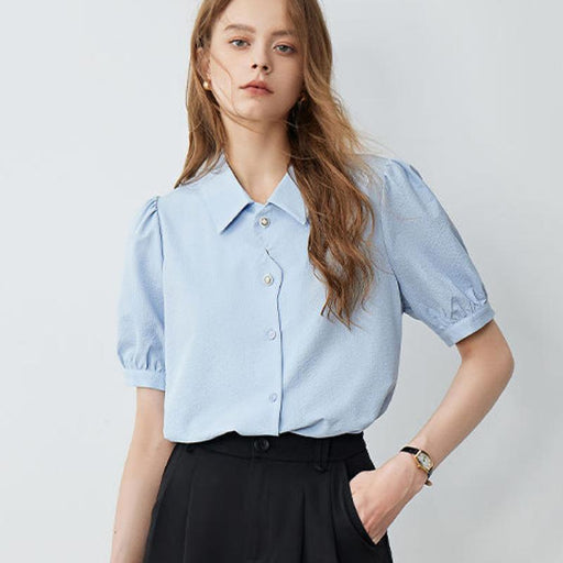 petal placket bubble sleeve top - MRSLM