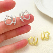 Liquid metal irregular stud earrings, view 8 - MRSLM