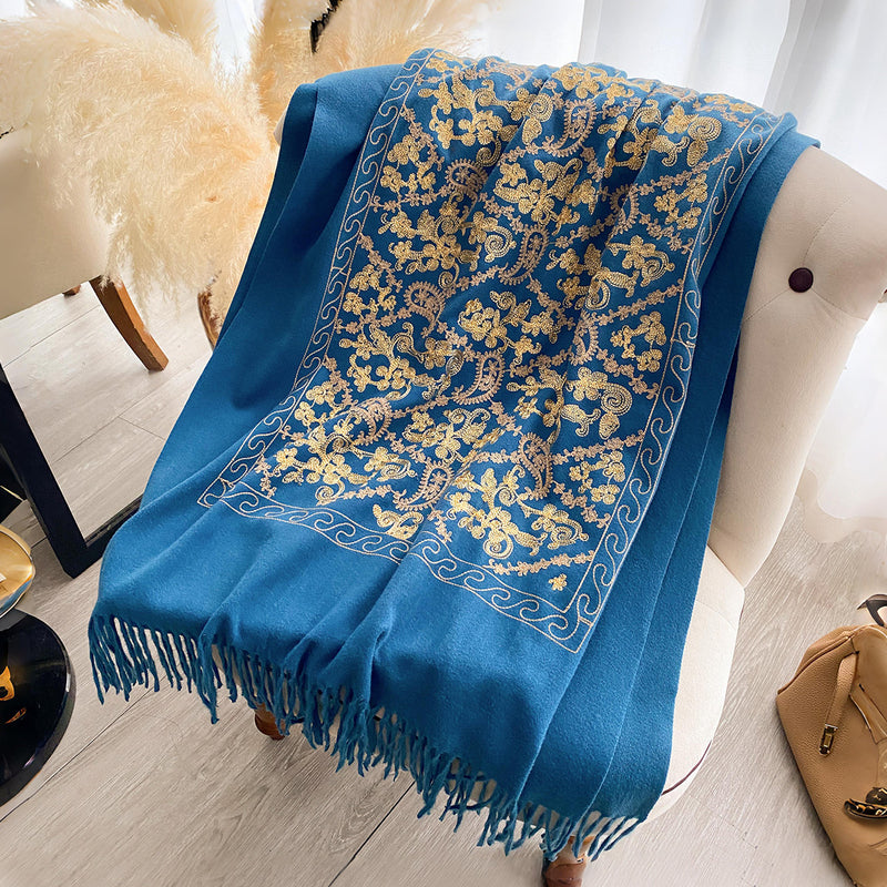 cashew flower jacquard scarf, view 11 - MRSLM