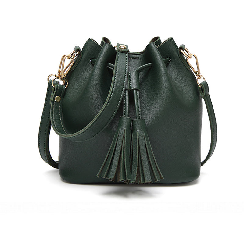 small tassel bucket bag, view 3 - MRSLM