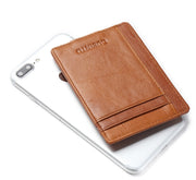 men's thin leather money clip wallet, view 4 - MRSLM