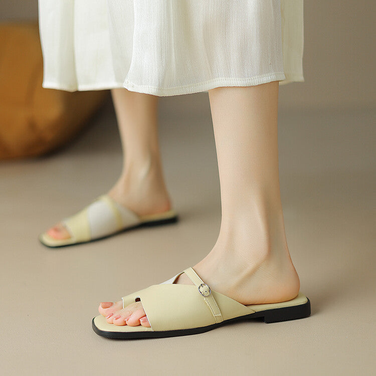 women's leather summer slippers, view 29 - MRSLM