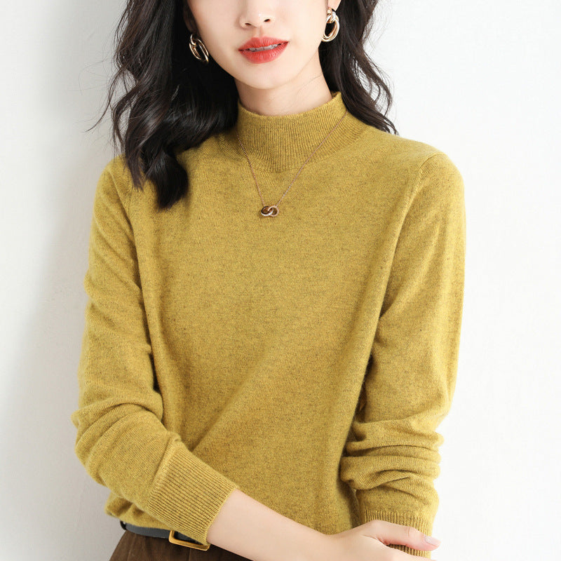 women's half turtleneck thin knit sweater, view 10 - MRSLM