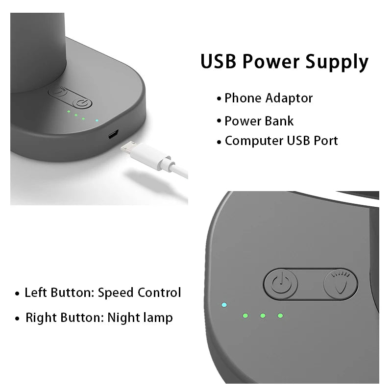 mini rechargeable desk fan with light, view 8 - MRSLM