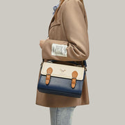 elegant women's split leather flap shoulder bag, view 4 - MRSLM