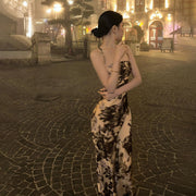 casual printed suspender skirt, view 4 - MRSLM
