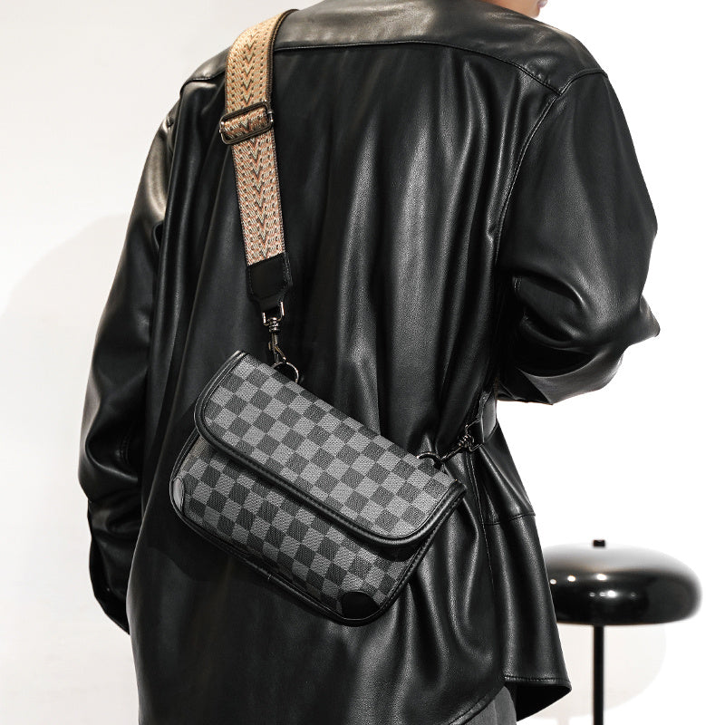 men's plaid shoulder bag, view 24 - MRSLM
