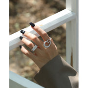 irregular texture s925 silver ring, view 5 - MRSLM