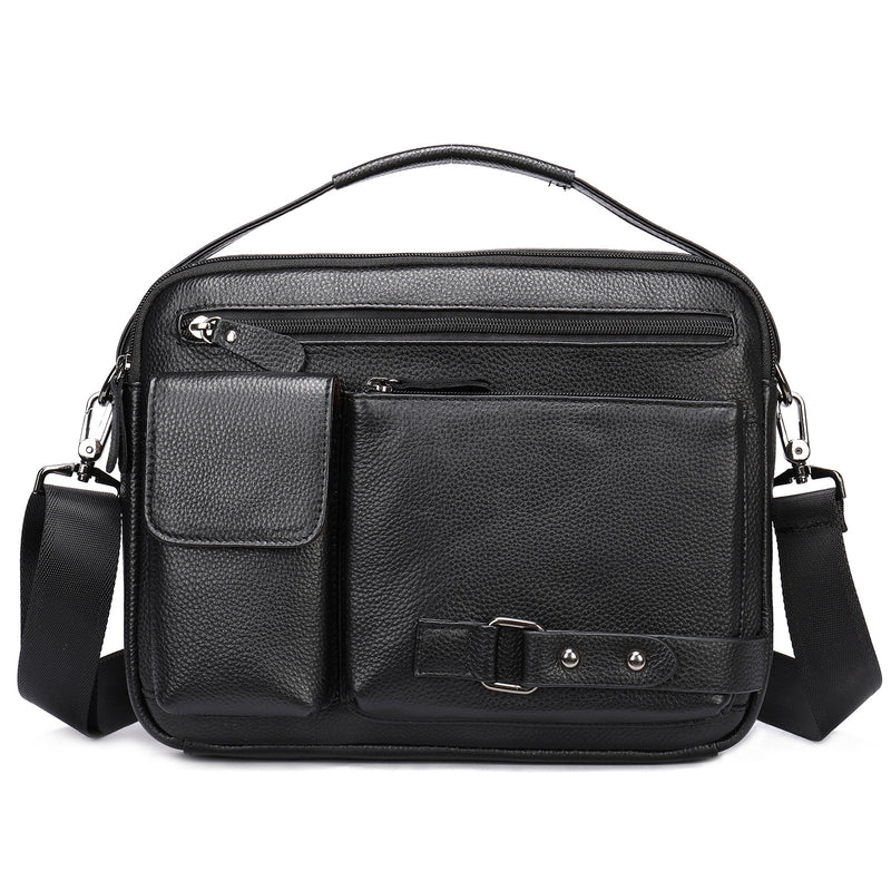 men's leather messenger bag, view 4 - MRSLM