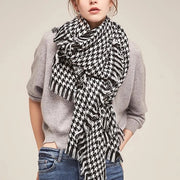 women's plaid wool shawl, view 2 - MRSLM