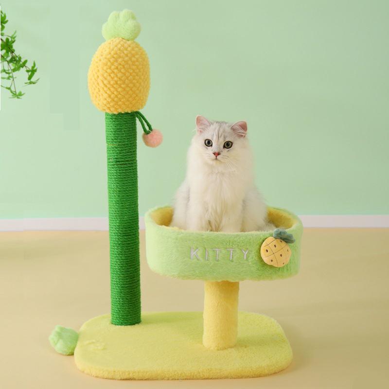 deluxe cat climbing frame with sisal scratch post, view 2 - MRSLM