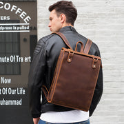 men's first layer cowhide leather backpack - MRSLM