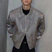 loose padded shoulder zip jacket - MRSLM