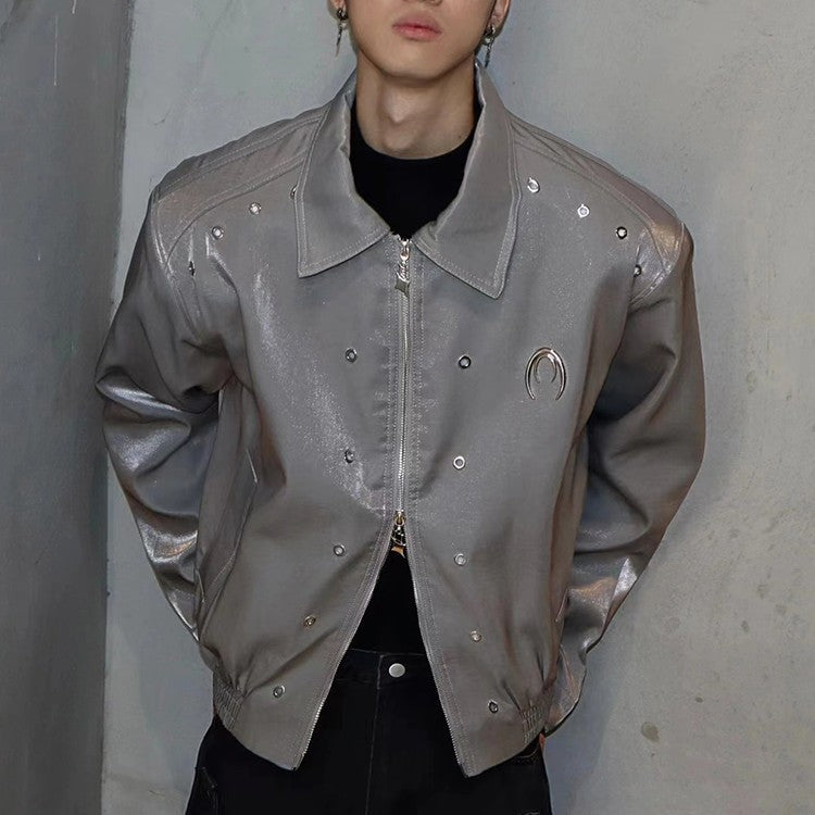 loose padded shoulder zip jacket - MRSLM