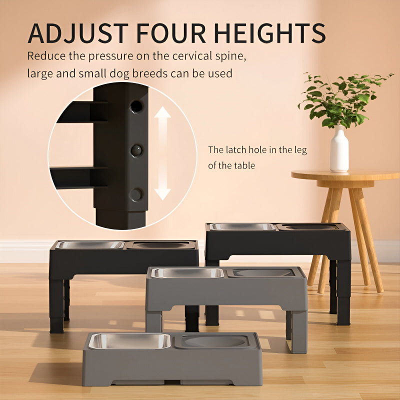 elevated 2-in-1 dog feeder, view 6 - MRSLM