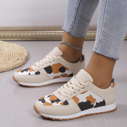 leopard print lace-up sneakers, view 4 - MRSLM