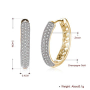 18k gold plated sterling silver zircon hoop earrings, view 6 - MRSLM