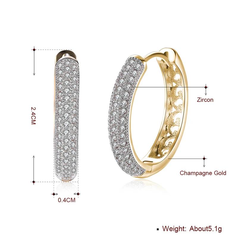 18k gold plated sterling silver zircon hoop earrings, view 6 - MRSLM
