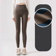 Double cross high waist winter thick leggings, view 5 - MRSLM