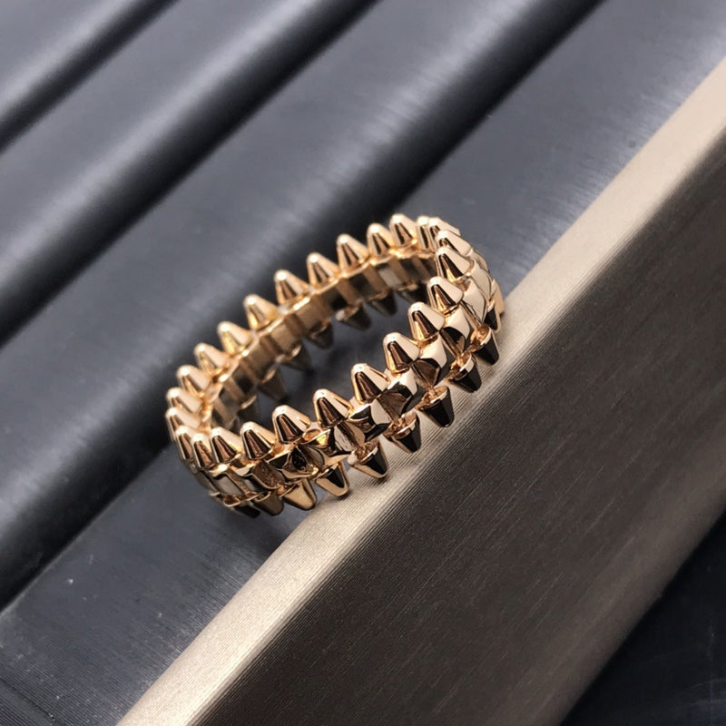 unisex v gold cnc bullet ring, view 5 - MRSLM