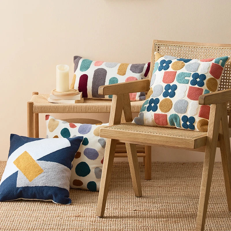 cute dots embroidery pillow cover, view 6 - MRSLM