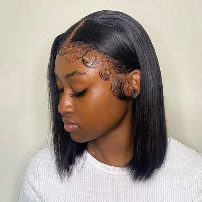 short straight lace front wig, view 3 - MRSLM