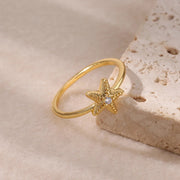 zircon starfish ring, view 6 - MRSLM