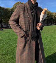 Plaid medium length coat, view 4 - MRSLM