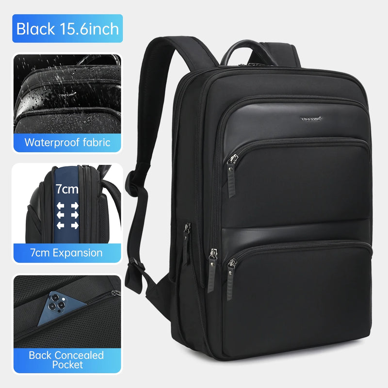 men's slim waterproof laptop backpack, view 2 - MRSLM