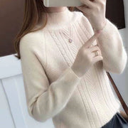 women's plush loose knit sweater, view 2 - MRSLM