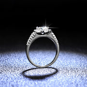 crown moissanite silver ring, view 2 - MRSLM