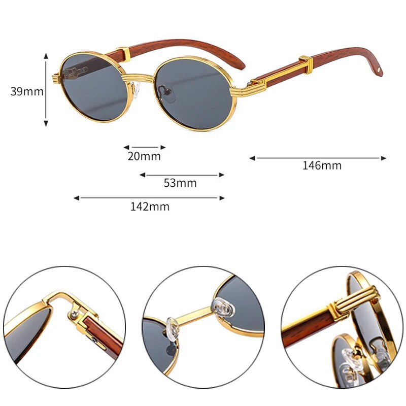 Retro oval gradient lens sunglasses, view 13 - MRSLM