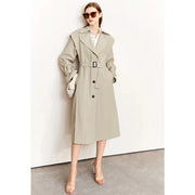 minimalist long trench coat, view 2 - MRSLM