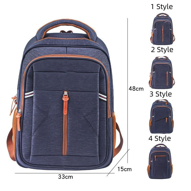 large capacity men's computer backpack, view 6 - MRSLM