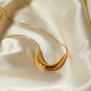 golden crescent statement necklace, view 3 - MRSLM