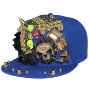Flame skull flat brim rivet cap, view 5 - MRSLM